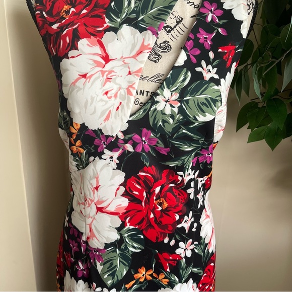 Alexia Admor Scuba Floral Sheath Sleeveless Dress Black Sz 14 - Picture 5 of 16